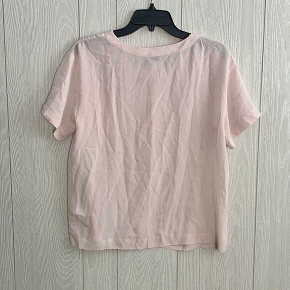 Club Monaco Relaxed Silk T-Shirt Chemise Pink Rose Small NWT - Picture 6 of 6